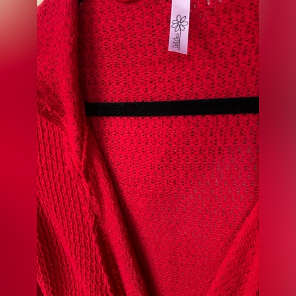 Daisies Red Hooded Cardigan NWOT!💋 - Picture 12 of 12